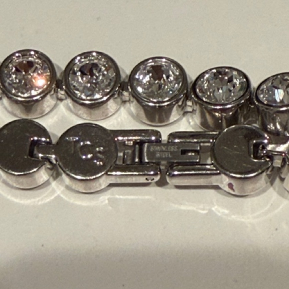 Touchstone Crystal Silver Bracelet with Clear Stones - Picture 3 of 3